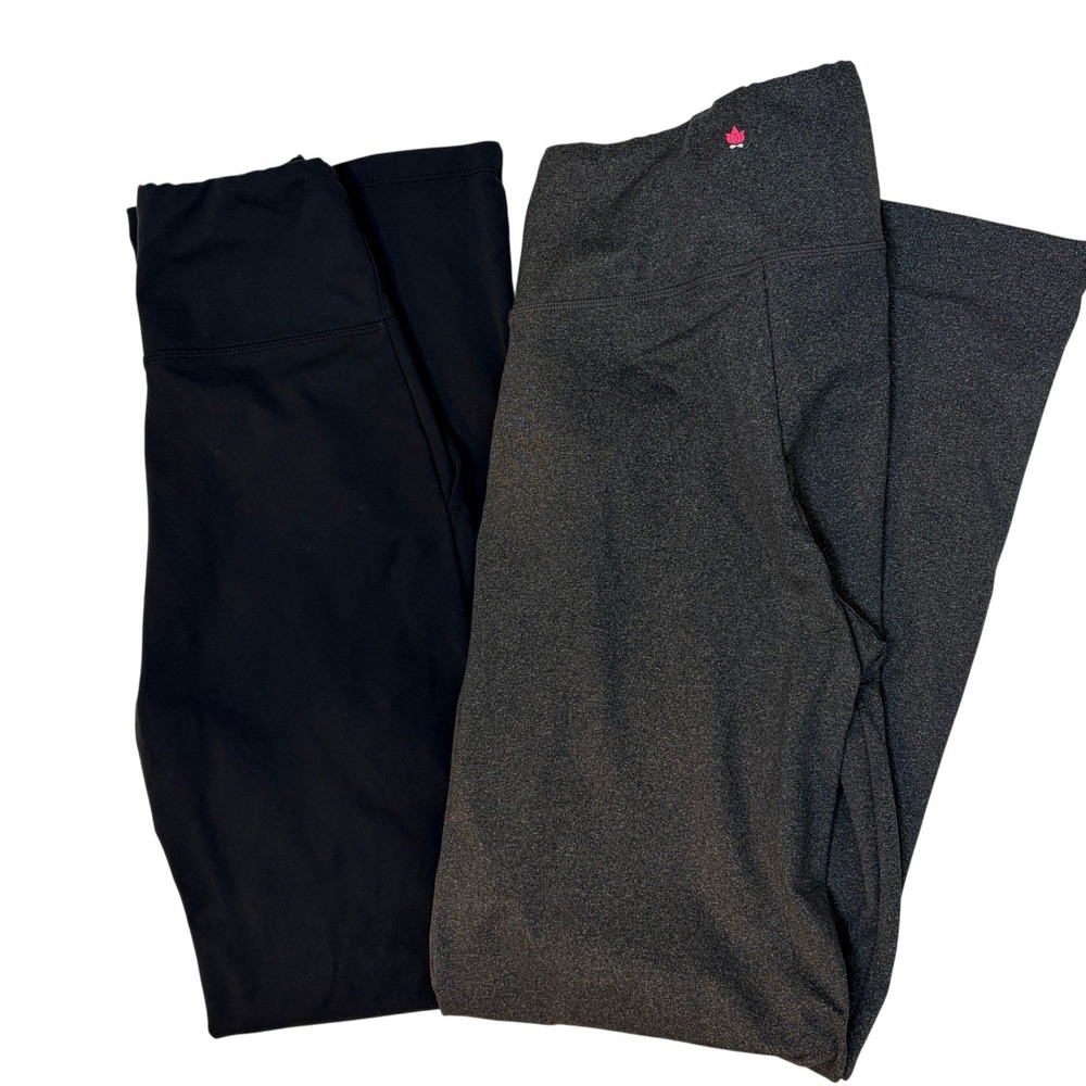 Bundle (2) KiraGrace Wide Leg Yoga Pants Bundle XS Black & Charcoal Gray